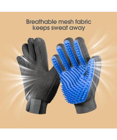 Pet Grooming Glove Cat Grooming Glove Dog Grooming Glove Grooming Mitt For Dogs Cats Deshedding Brush Glove Pet Hair Remover Pet Brush Gloves for Rabbit Horses Dogs Cats with Long/Short Fur (Blue) - Buy Online on GoSupps.com