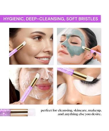 Lash Shampoo Brush Set - 2 Purple Crystal Brushes for Eyelash Extensions Cleansing & Blackhead Removal - Technician Supplies & Bathroom Accessories - Buy Online on GoSupps.com