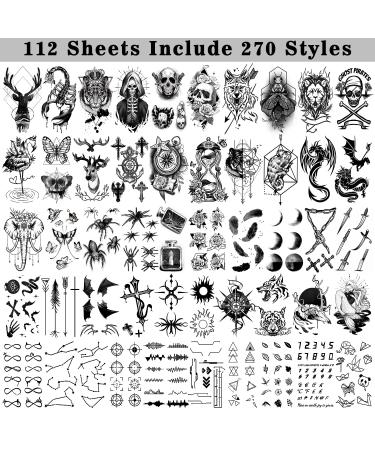 Cerlaza 112 Sheets Temporary Tattoos for Women & Men - Waterproof, Long Lasting Fake Tattoos with 270 Styles - Realistic & Durable Tatuajes Temporales - Buy Online on GoSupps.com