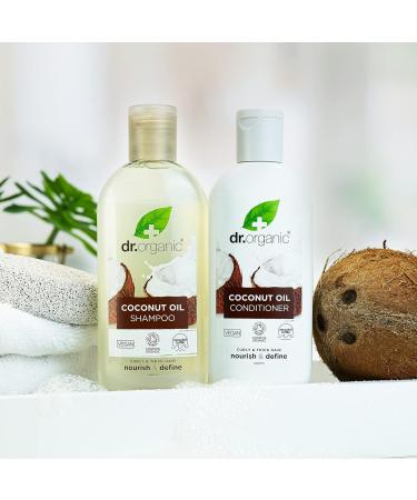 Dr Organic Virgin Coconut Oil Shampoo - 265ml | Natural, Vegan, Cruelty Free | Paraben & SLS Free, Hydrating Formula - Buy Online on GoSupps.com