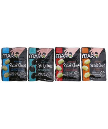 Mario Camacho Foods Pitted Snack Olives, Variety Pack,1.05 Ounce (Pack of 12) Variety Variety Pack