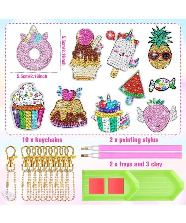 MTLEE 10 Sets 5D Diamond Painting Keychain Kits for Kids - DIY Arts and Crafts Stickers Kit for Girls Ages 6 - Sweets Theme - Buy Online on GoSupps.com