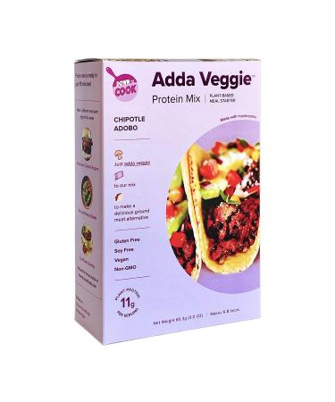 Adda Veggie Plant-Based Ground Meat Alternative - Veggie Burger Mix - Gluten-Free, Soy-Free, High-Protein - Chipotle Adobo (Pack of 1) Chipotle Adobo (1-Pack)