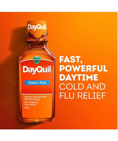 Vicks DayQuil Cough Cold & Flu Almond Relief 12 Fl Oz - Pack of 1 - Buy Online on GoSupps.com