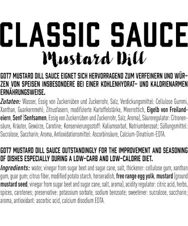 Got7 CLASSIC SAUCE - Calorie-Free Mustard Dill Dressing (350ml) for Healthy Salad Grill & Weight Loss - Buy Online on GoSupps.com