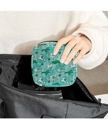 Buy Women's Cute Cartoon Lama Period Kit - Green Alpaca Cactus Storage Pockets for Travel | Portable Feminine Product Bag - Buy Online on GoSupps.com