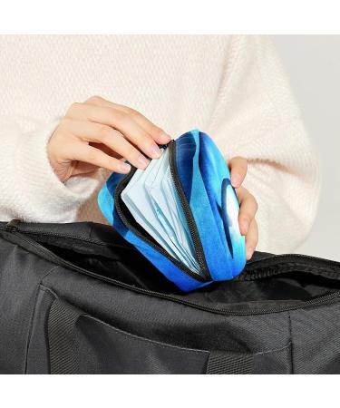 GIAPB Period Bag - Fish Blue Sea Color Sanitary Napkin Storage & Travel Makeup Pouch - Buy Online on GoSupps.com