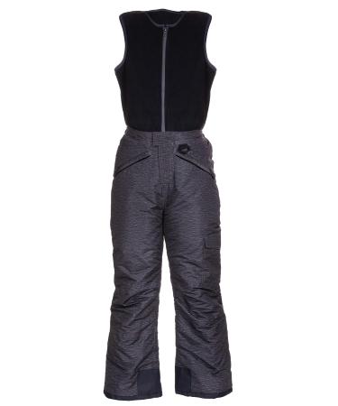 Arctic Quest Polar Fleece Water Resistant Insulated Unisex Boys and Girls Unisex Ski & Snow Bib Pants Overalls 14-16 Classic Black Spacedye