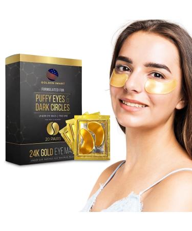 Buy 24k Gold Under Eye Patches - Hydrating Anti-Aging Masks for Dark Circles & Puffiness (20 Pairs - Buy Online on GoSupps.com