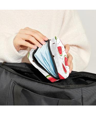 GIAPB Period Bag | Sanitary Napkin Storage & Travel Makeup Pouch - Red Watermelon Fruit Color - Buy Online on GoSupps.com