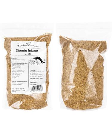 Kuchnia Zdrowia - Hulled golden flax seeds - Golden flax - High quality - Natural - Leak proof packaging with zipper - Doypac - Buy Online on GoSupps.com