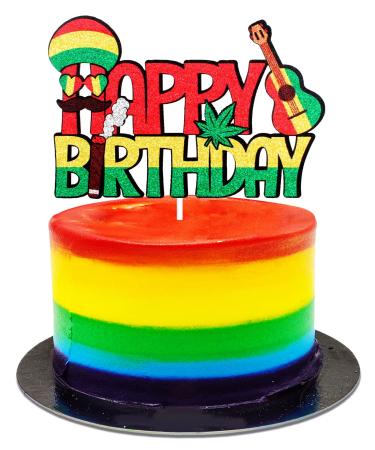 Reggae Dancehall Happy Birthday Cake Topper - Summer Dance Party Cake Topper - Hawaiii Pool Decorations For Men - Buy Online on GoSupps.com