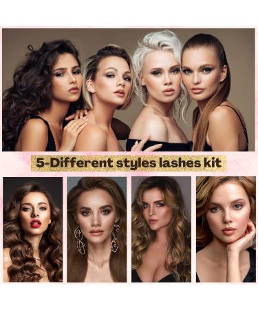 Magnetic Eyelashes Set - 5 Pairs of Lashes, 2 Magnetic Eyeliners, Tweezer - Reusable, No Glue Needed - Buy Online on GoSupps.com
