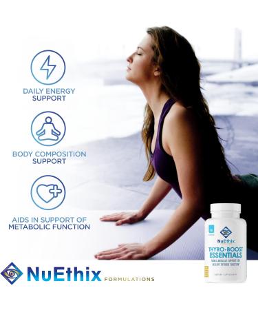 NuEthix Formulations Cortisol and Thyroid Support Supplement Bundle: Cort-Eaze Cortisol-Control Supplement 60 Capsules 30 Servings and Thyro-Boost Essentials 90 Capsules - Buy Online on GoSupps.com