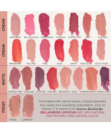 Buy Bellapierre Mineral Lipstick - 100% Natural Non-Toxic Cruelty-Free | Long Lasting Velvet Rose with Sun Protection - Buy Online on GoSupps.com