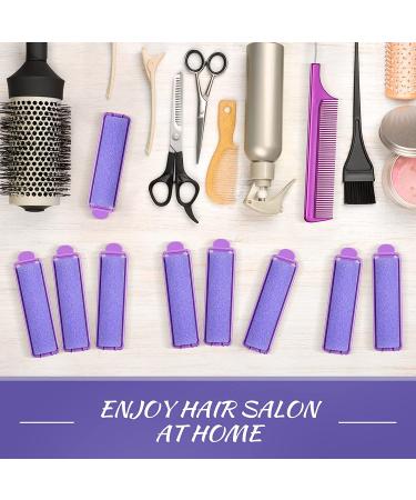 43-Piece Foam Sponge Hair Rollers Set with Stainless Steel Rat Tail Comb - Purple - Buy Online on GoSupps.com