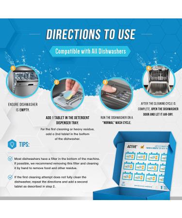 Dishwasher Cleaner and Deodorizer Tablets - 24 Pack | Deep Cleaning Descaler Pods | Septic Safe and Natural Formula for Limescale, Hard Water, and Odor Removal | 12 Month Supply - Buy Online on GoSupps.com