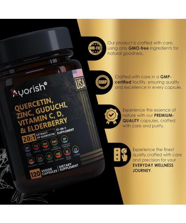 Ayorish Quercetin Zinc Vitamin C Vitamin D Bromelain Elderberry - Supplement Adults with Artemisinin Sea Moss Echinacea 120 Count - Buy Online on GoSupps.com