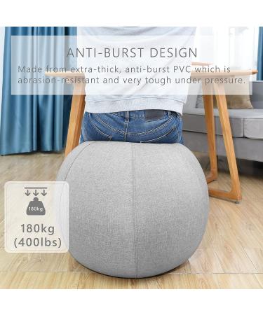 Nanspring Balance Training Exercise Ball Chair | Office & Home Stability Fitness | Ergonomic Posture Activating Ball with Handle & Cover | Light Gray 25x25 - Buy Online on GoSupps.com