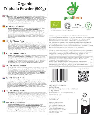  goodFarm goodFarm Bio Triphala Powder 500g - Certified Organic Premium Quality | Ayurveda | Vegan | Excellent for Digestion & Detoxif - Buy Online on GoSupps.com