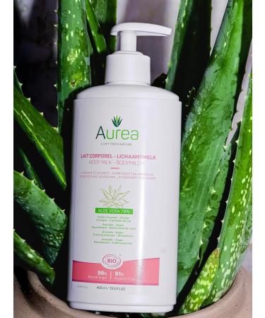 Aurea Aloe Vera Body Milk - Soothing Non-Greasy Moisturizer for All Skin Types - 13.5 Oz - Hypoallergenic & Restoring Skin Elasticity - Buy Online on GoSupps.com