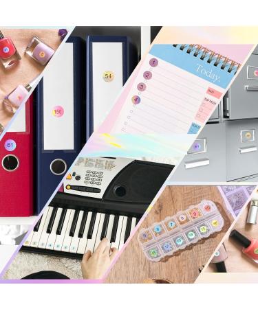 simarro 12 Sheets Number Stickers (Number 1-400) Self Adhesive Label Laser Stickers Waterproof Round Stickers for Organizing Nail Polish Bottle Nail Sample Stick Lipstick Organizing - Buy Online on GoSupps.com