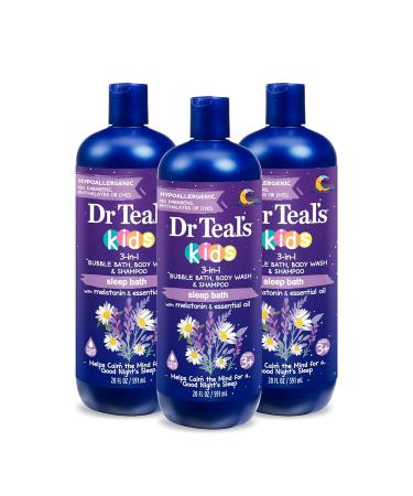 Dr Teal's Sleep Spray with Melatonin & Essential Oil Blend 6 fl oz (Pack of 3) & Kids 3-in-1 Sleep Bath: Bubble Bath Body Wash & Shampoo with Melatonin & Essential Oil 20 fl oz (Pack of 3) Spray + 3-in-1 Sleep Bath(Pack  - Buy Online on GoSupps.com