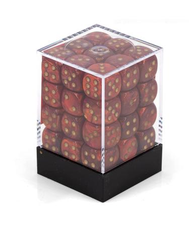 Chessex Scarab Scarlet d6 Dice Set - 12mm Six Sided Die (36) - Gold Inclusions - Buy Online on GoSupps.com
