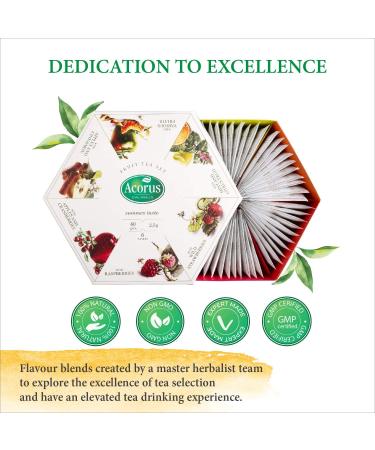 Acorus Summer Taste Tea Set | Natural Fruit Tea Gift Set | 6 Flavors | 60 Tea Bags | Premium Tea Range | International Shipping Available - Buy Online on GoSupps.com
