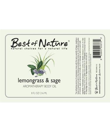 Lemongrass & Sage Aromatherapy Body Oil - 100% Pure & Natural - 8 oz | Best International Shipping - Buy Online on GoSupps.com