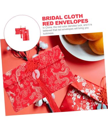 ABOOFAN 2pcs Satin Red Envelope Brocade Envelopes Chinese Wedding Envelopes Envelope Lunar New Year Envelopes Chinese Lucky Pockets Wedding Money Bag Gift Cloth Personality - Buy Online on GoSupps.com