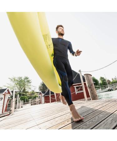 Celodoro Men's Thermal Underwear Set | Seamless Quick-Drying Functional Base Layer - SM Black/Blue - Buy Online on GoSupps.com