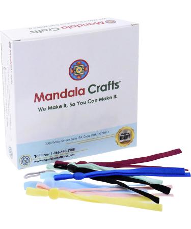 Mandala Crafts 1 Inch Elastic String with Cord Lock for Face Mask - 100 Multi Color Pack | Adjustable Ear Loop Strap for DIY Mask Making - Buy Online on GoSupps.com
