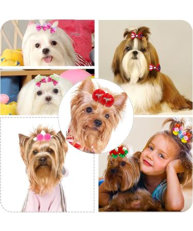100pcs Small Dog Hair Bows with Rubber Bands | Handmade Multicolor Pet Grooming Accessories | Perfect for Cats, Dogs, and Rabbits - Buy Online on GoSupps.com