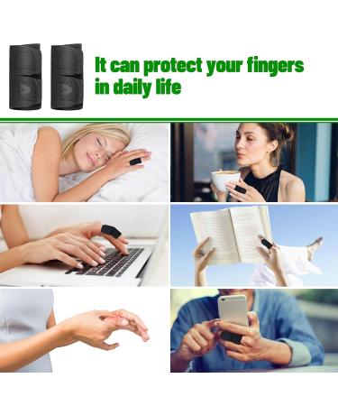 ONTYZZ Adjustable Finger Brace - 2 Pieces Splint for Basketball Volleyball & Tennis - Medium Black - Buy Online on GoSupps.com