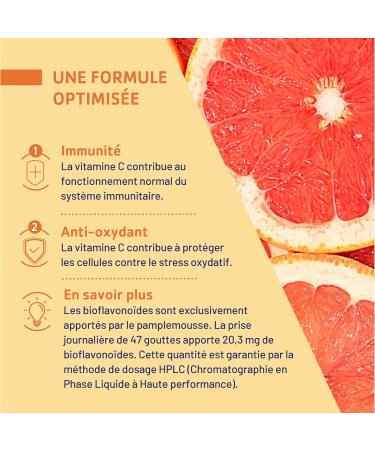 JUVAMINE - Extrait de P pin de Pamplemousse 1200 mg - Vitamine C - Immunit - Contribue au Fonctionnement Normal du Syst me Immunitaire et R duire la Fatigue - 100 mL - Fabriqu en France - Buy Online on GoSupps.com