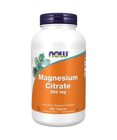 Now Foods Magnesium Citrate 200 mg 250 Vegan Tablets Lab Tested Minerals Gluten Free Soy Free Vegetarian