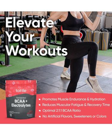 Tattle Vegan BCAA Powder & Electrolytes - Berry Hibiscus 30 Servings, Vegan Certified, Muscle Recovery & Hydration - Buy Online on GoSupps.com