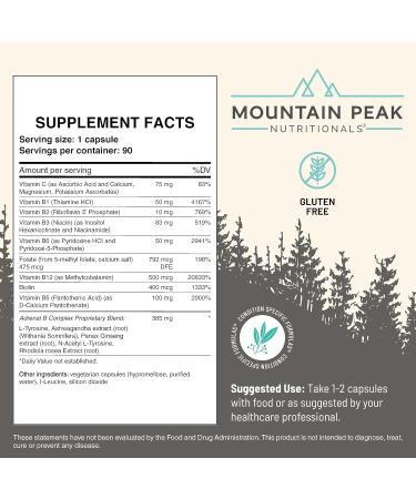 Mountain Peak Nutritionals Adrenal B Complex & Ultra High Multivitamin Combo Pack - Vitamin Multi-Mineral & Adaptogen Support - B Vitamins Probiotics & Essential Nutrients - 90 & 180 Vegetarian Ca - Buy Online on GoSupps.com