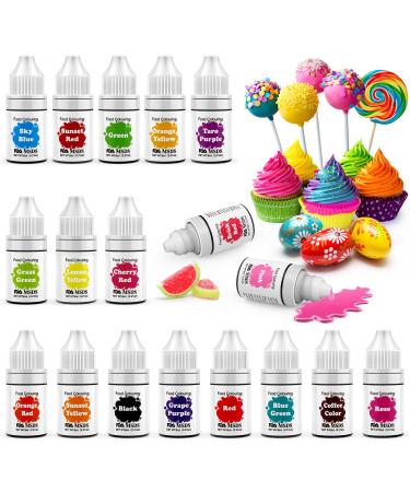 VIVEY Food Colouring-18 Colours x 6ml Liquid Concentrated Gel Food Colouring Set Vibrant Food Colour Dye for Baking Fondant Decorating Cooking Airbrush Slime Making and DIY Crafts