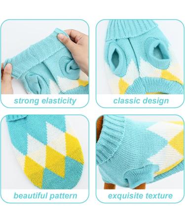 Cozy Turtleneck Dog Sweater for Small & Medium Dogs | Winter Knit Vest - Blue - Buy Online on GoSupps.com