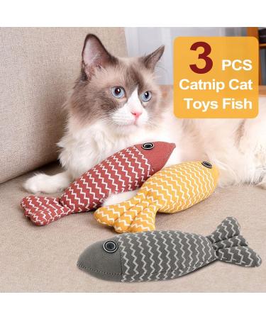 3PC Catnip Fish Toys - 21cm Interactive Cat Toys for Play | Simulation Fish for Cats - Buy Online on GoSupps.com