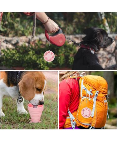 Portable Pink Foldable Silicone Water Cup for Travel and Camping - Reusable and Collapsible Snack Cup - 3.15x3.15x0.79 inch - Buy Online on GoSupps.com