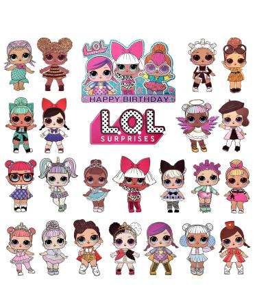 24 Pcs LOL Cake Toppers and Cupcake Toppers for Girls Birthday - LOL Party Decorations Supplies