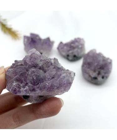 Crystal Rough Specimen Healed Natural Amethyst Crystal Cluster Hedgehog Ornaments Hand Carved Crystal Stones Purification Gifts Stones As a Gift 1pc - Buy Online on GoSupps.com