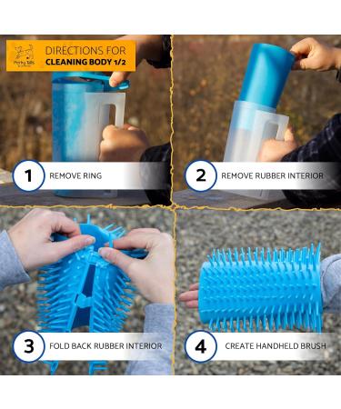 Dog Paw Cleaner Large with Handle - Micro-Fibre Drying Mitt Included - Buy Online on GoSupps.com