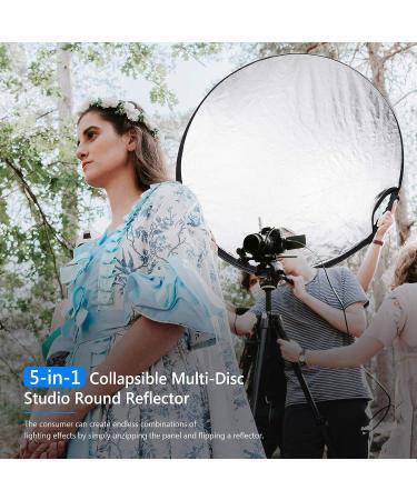 NEEWER 43Inch Light Reflector 5-in-1 Collapsible Multi Disc with Single Grip and Bag - Studio and Outdoor Photography Lighting Kit - Buy Online on GoSupps.com
