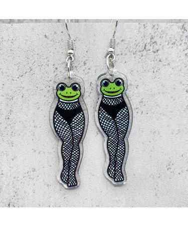 Shop Feylie Cute Frog Acrylic Earrings | Mushroom Drop & Dangle Earrings for Girls | International Shipping - Buy Online on GoSupps.com