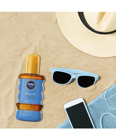 Nivea Sun Protect and Bronze Tan Activating Oil Medium SPF 20 - 200ml | Best International Shipping - Buy Online on GoSupps.com