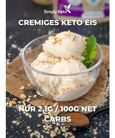 Simply Keto Low-Carb Salted Caramel Ice Cream Mix - Sugar-Free 2.6g Net Carbs Gluten-Free Soy-Free Keto-Friendly - 10 Servings (100g) - Buy Online on GoSupps.com